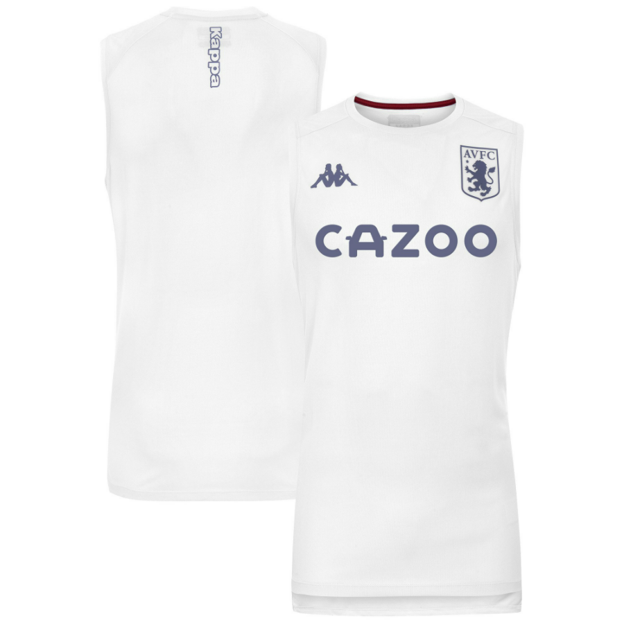 2021/22 Aston Villa White Soccer Vest T-Shirt